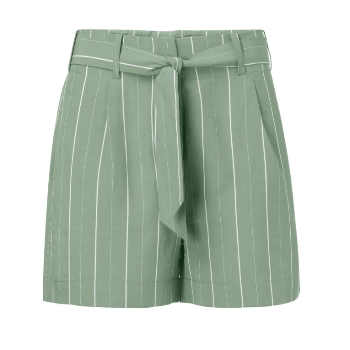 Yaya Paperbag Linen Waist Shorts - Light Sage 