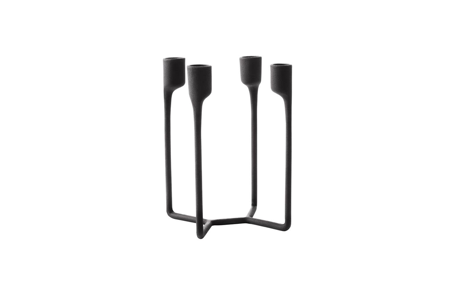 Normann Copenhagen Black Cast Iron 4 Armed Heima Candlestick