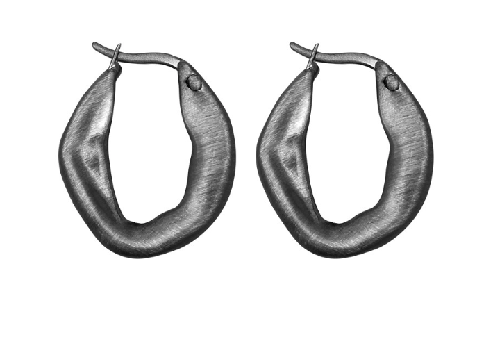 Dansk Smykkekunst Ashley Hoop Earrings - Hematite Plating