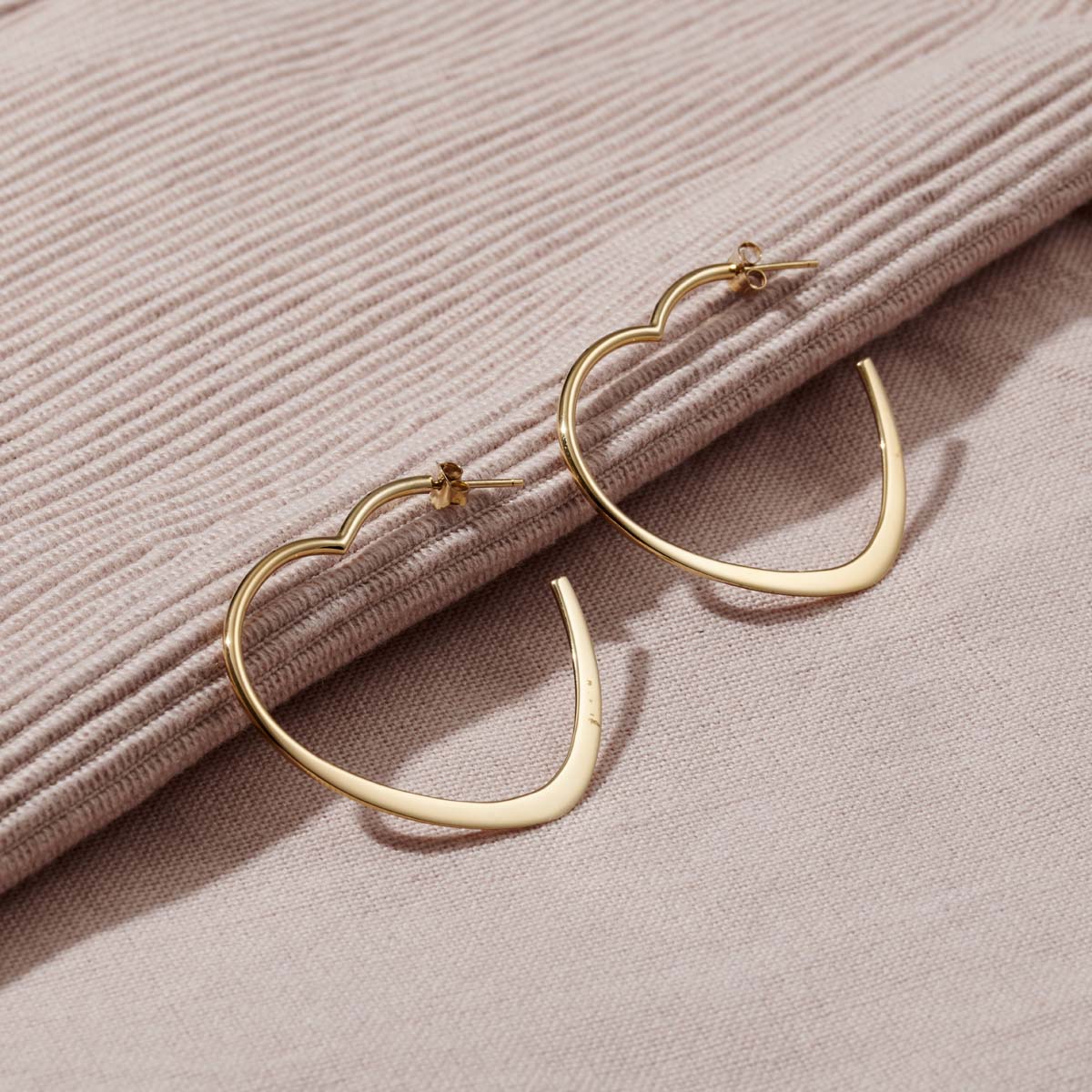 Posh Totty Designs 18ct Gold Plate Large Heart Hoop Earrings