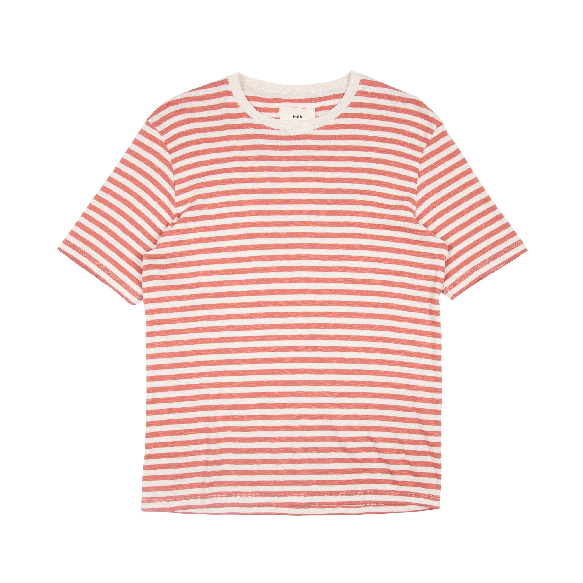 Folk Classic Stripe Tee - Ecru / Rhubarb