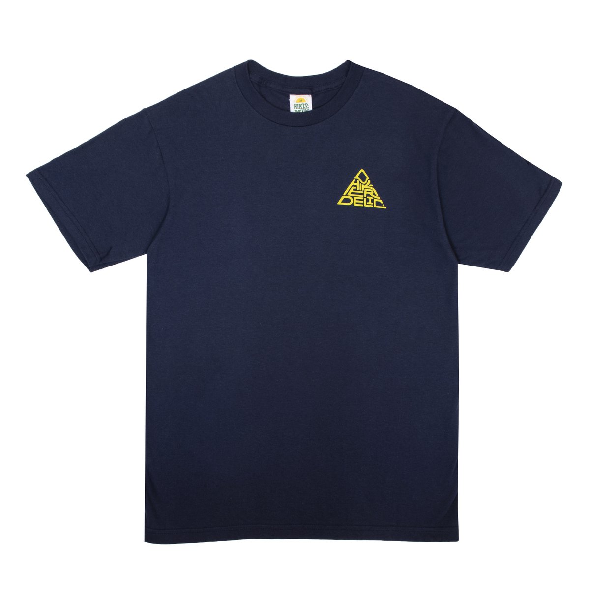 Hikerdelic Mountain Logo Tee - Navy / Yellow