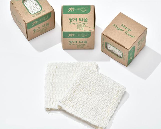 Yegoeun Sambe Sambe(Korean Hemp Fibre) Reusable Facial Finger Towel Set