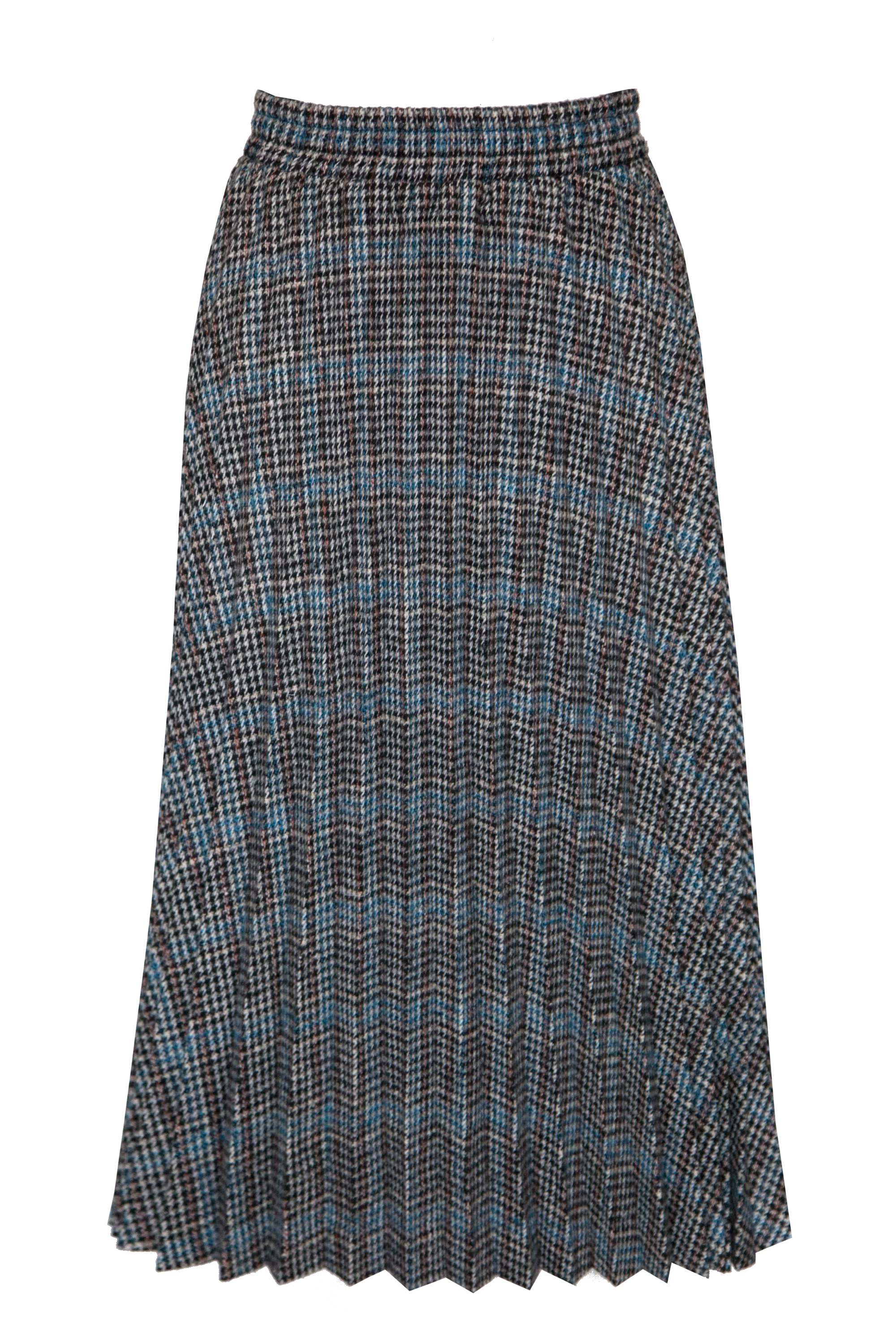 Trouva: Blue Check Horai Pleated Skirt