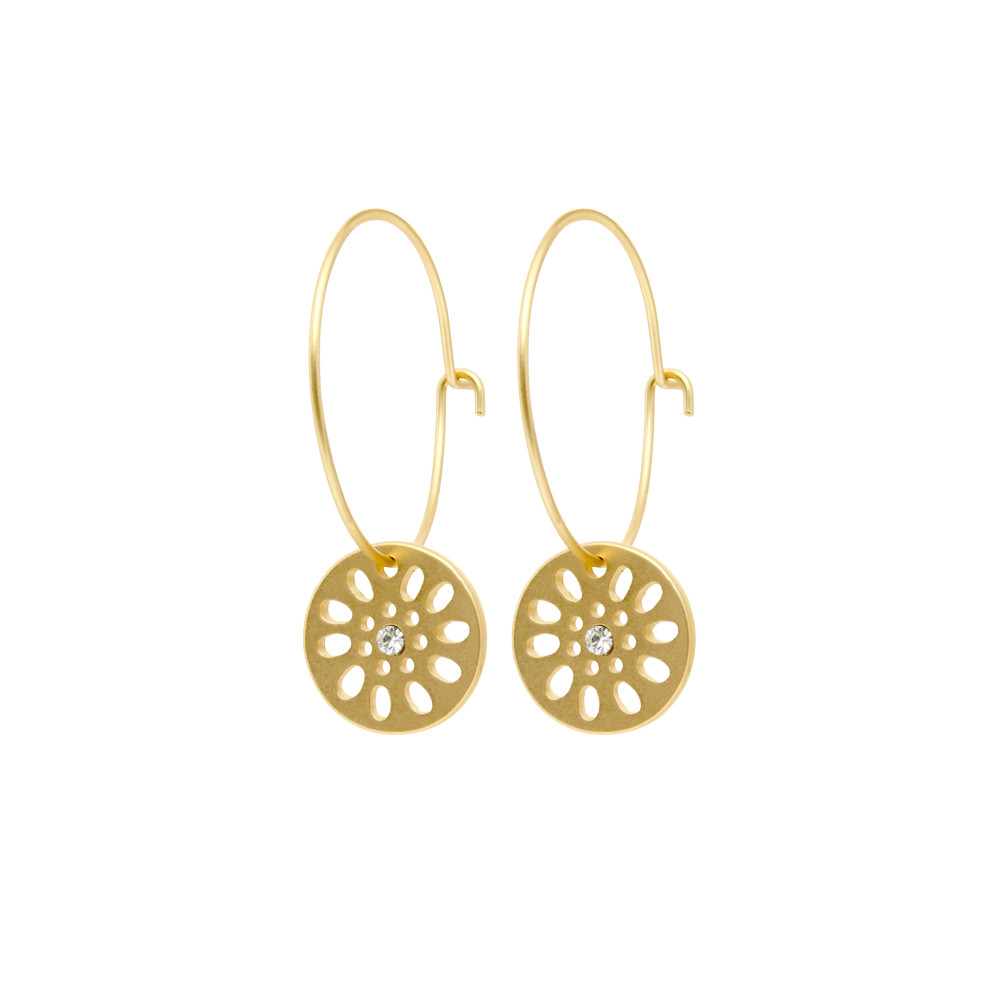 Dansk Smykkekunst Daisy Hoop Earring Gold Plating