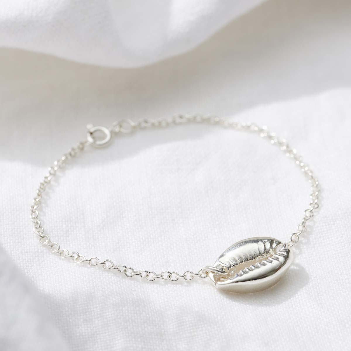 Posh Totty Designs Silver Cowrie Shell Bracelet