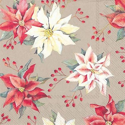 ideal-home-range-40-x-3-ply-poinsettia-flowers-on-linen-background-recycled-paper-napkins-serviettes