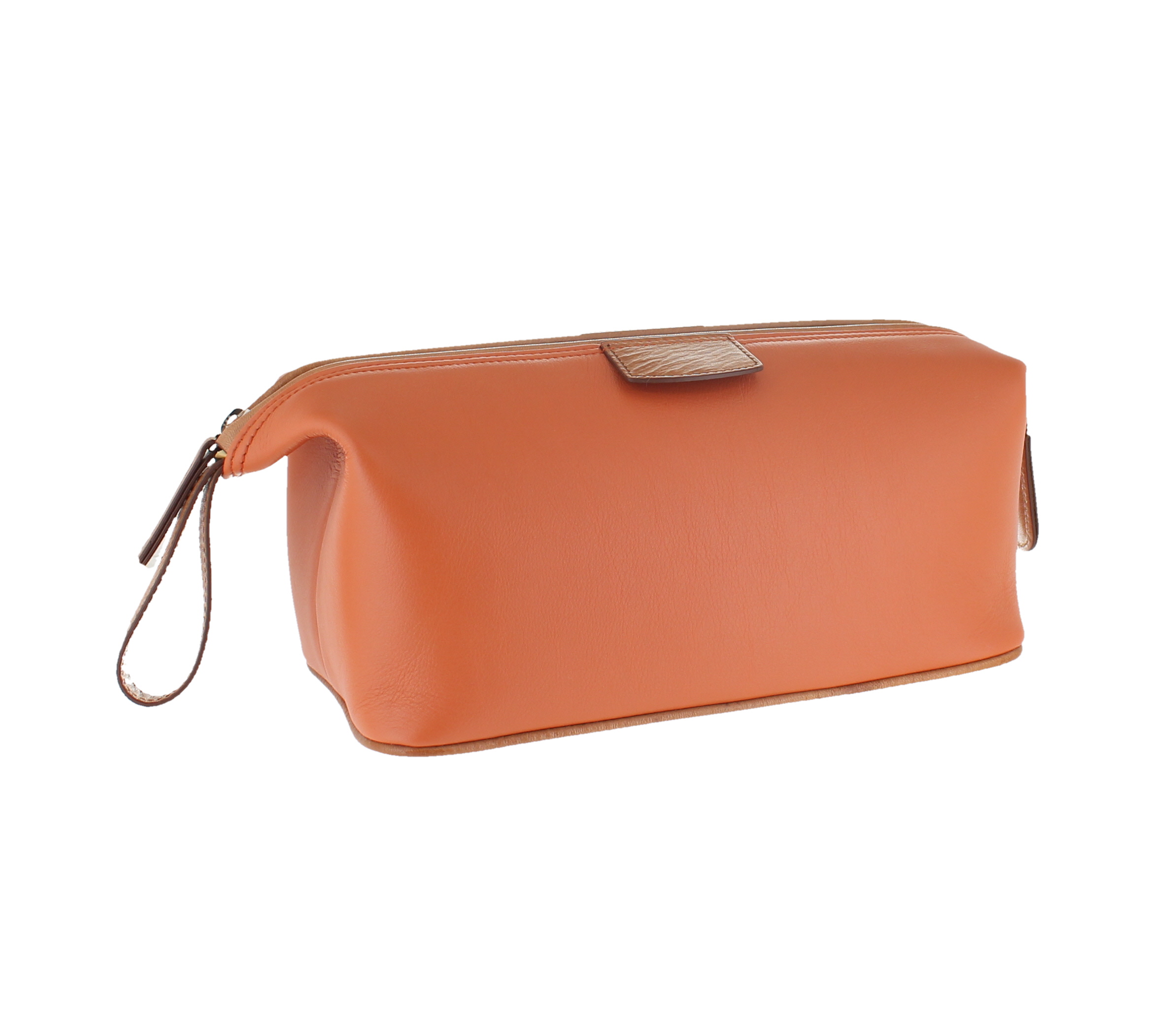 D. R. Harris Orange Leather Wash Bag