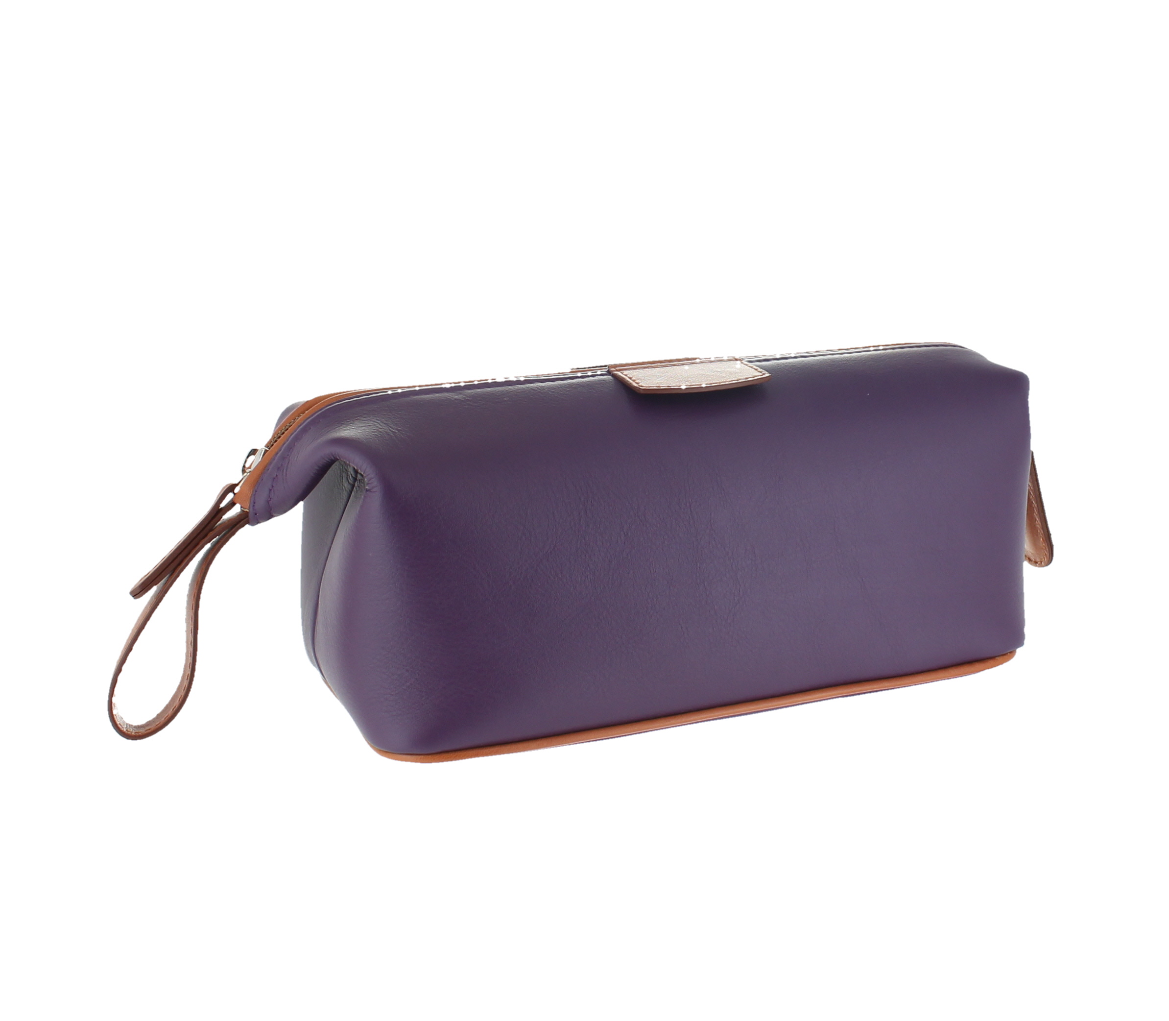 D. R. Harris Leather Wash Bag- Purple