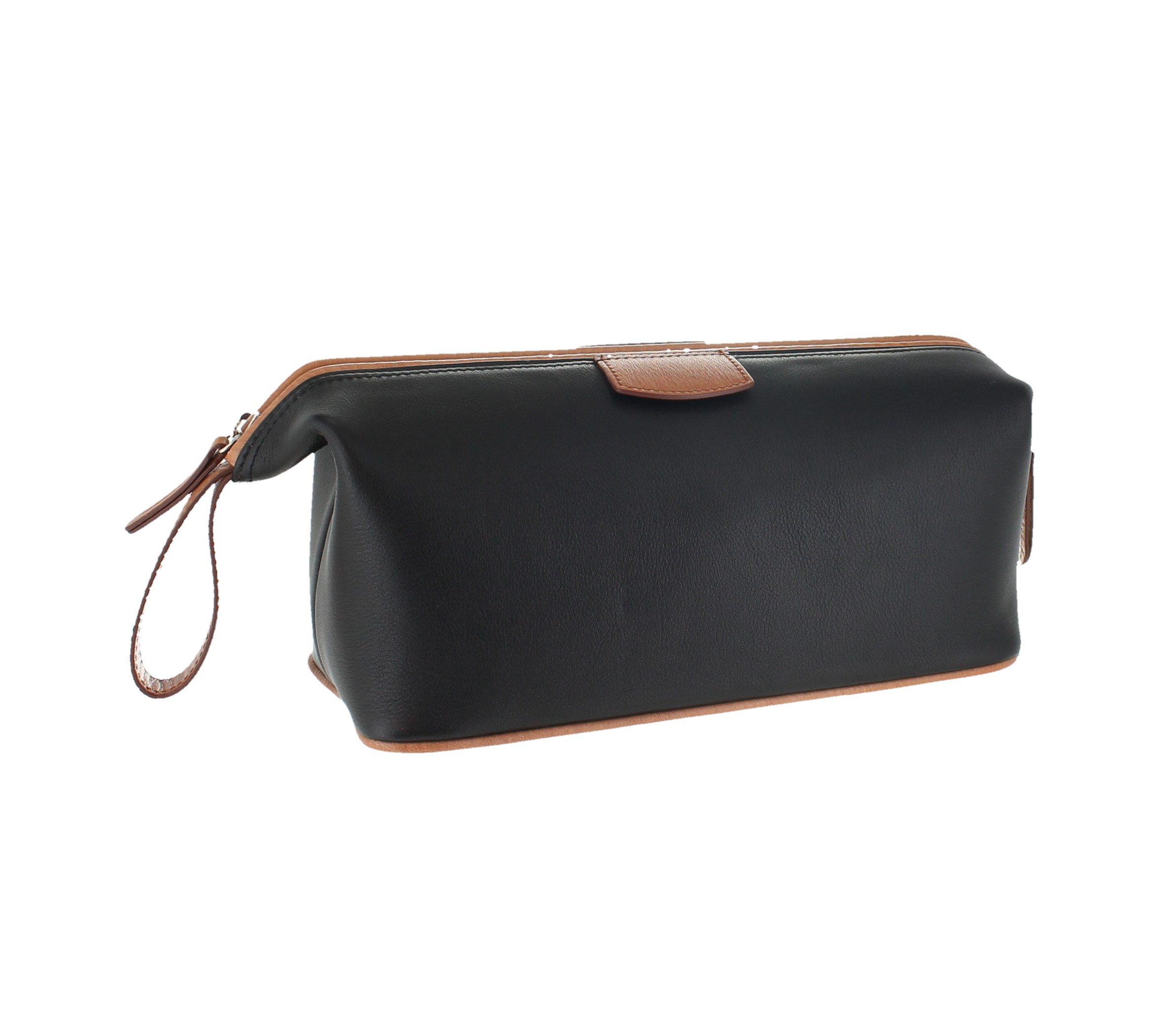 D. R. Harris Leather Wash Bag- Black