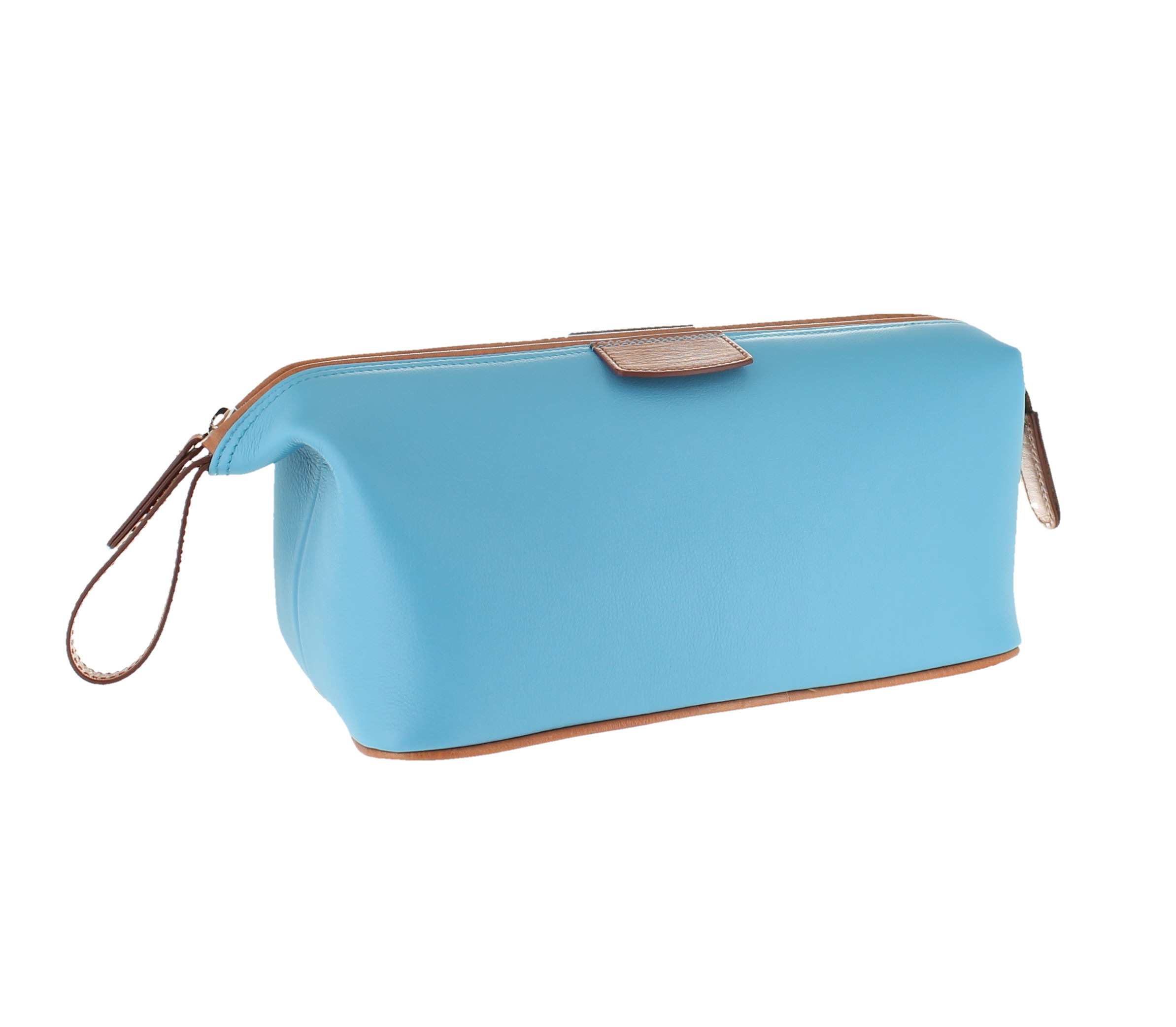 D. R. Harris Leather Wash Bag- Blue