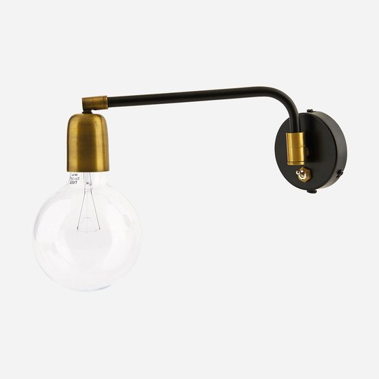 House Doctor Black and Brass Molecular Wall Lamp