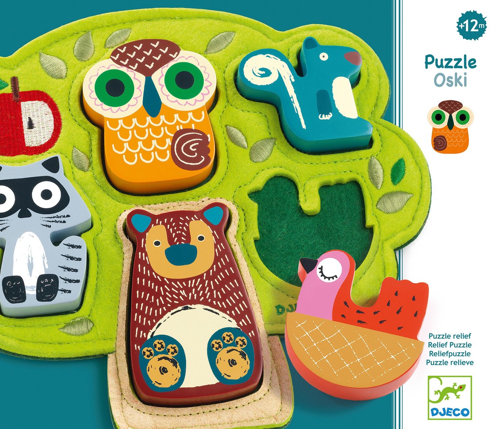 Djeco  Oski Wooden Relief Puzzle Age 12m+