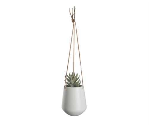 Present Time Large White Ceramic Hanging Planter