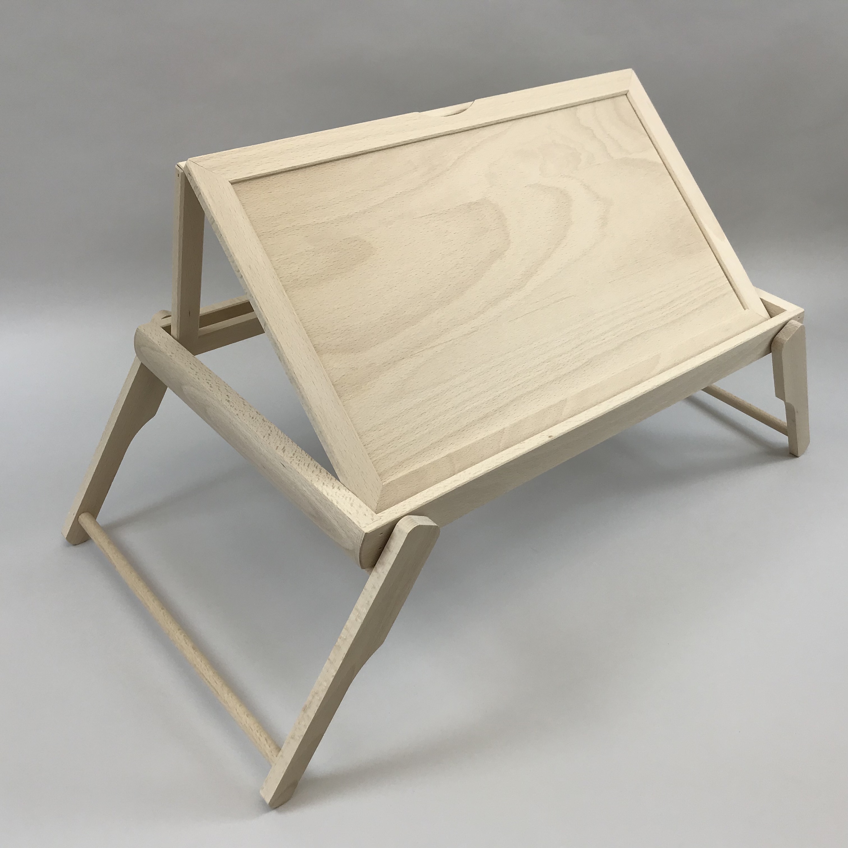 Folding wooden lap tray