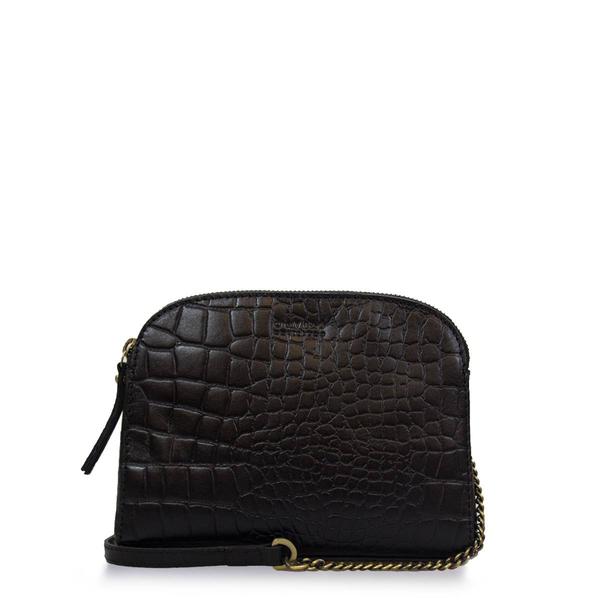 O My Bag  Emily Eco Classic Black Croco  (Chain/Leather Strap)