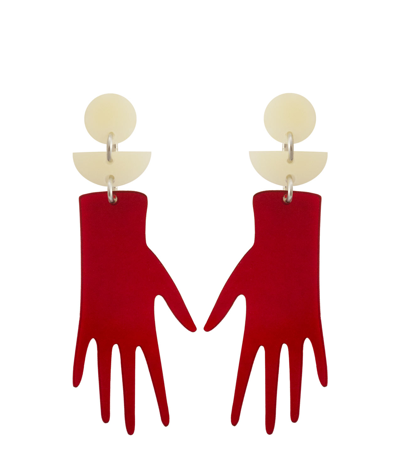 Orella Jewelry Hands Earrings - Translucent Red