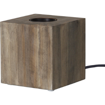 Star Trading Brown Wood E27 Square Lamp Base