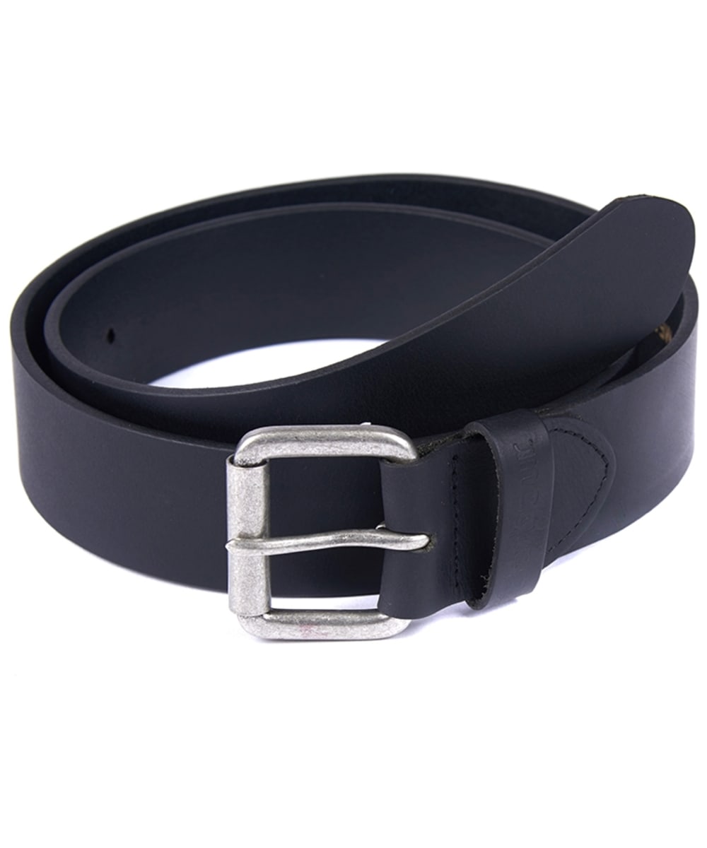 Barbour Matt Leather Belt - Black