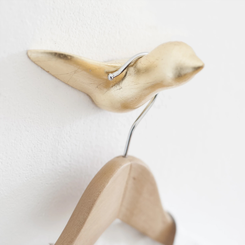 Thomas Poganitsch Design The Bird - Ceramic Wall Hook in Gold