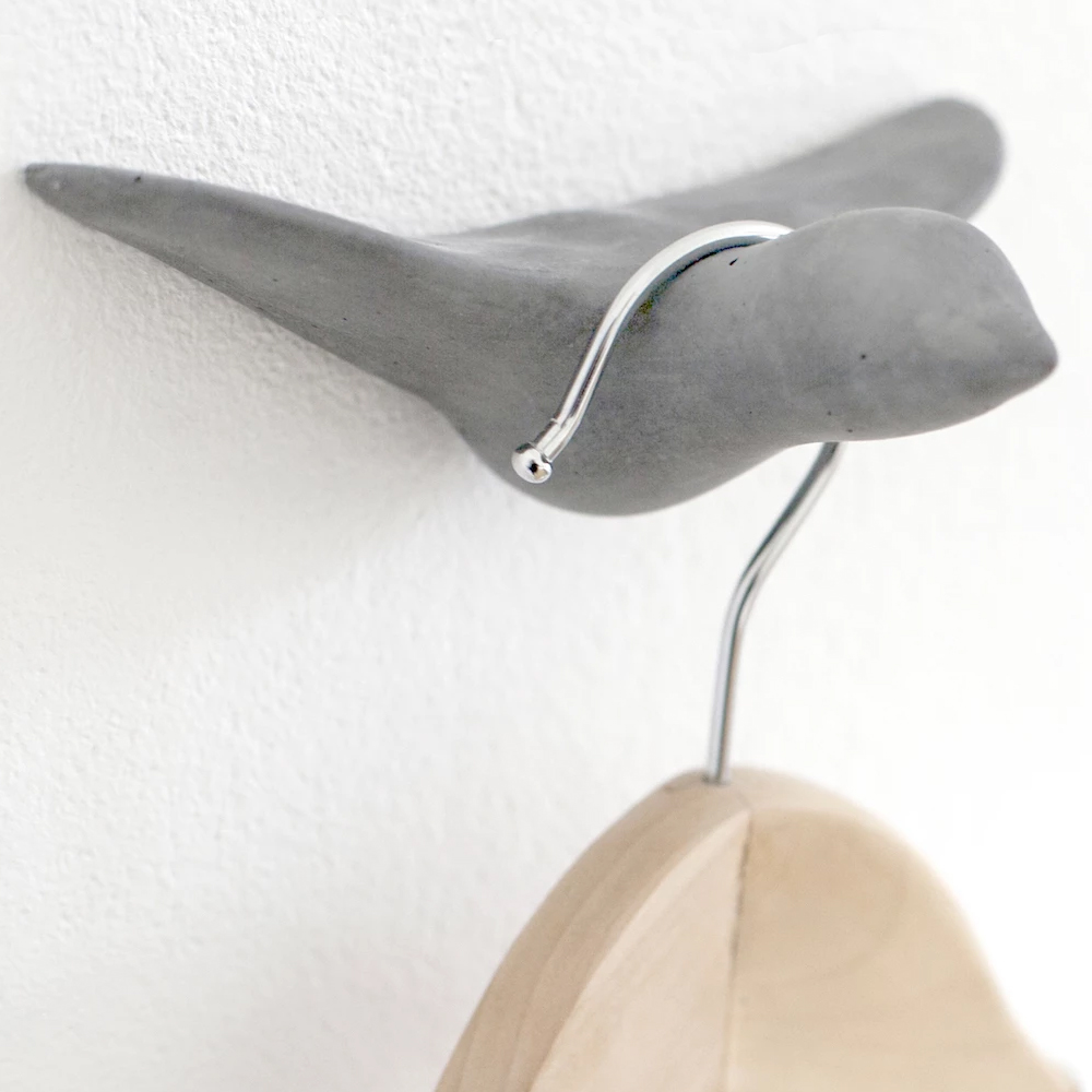 Thomas Poganitsch Design The Bird - Concrete Wall Hook - Gray