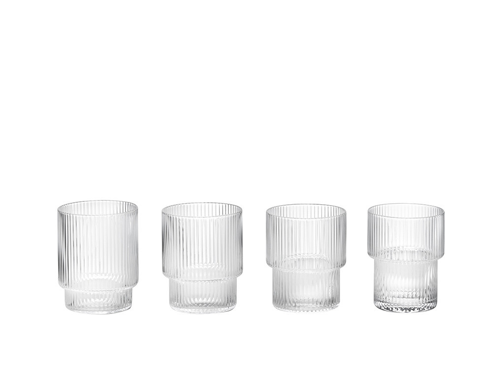 Ferm Living Set of 4 Ripple Glasses