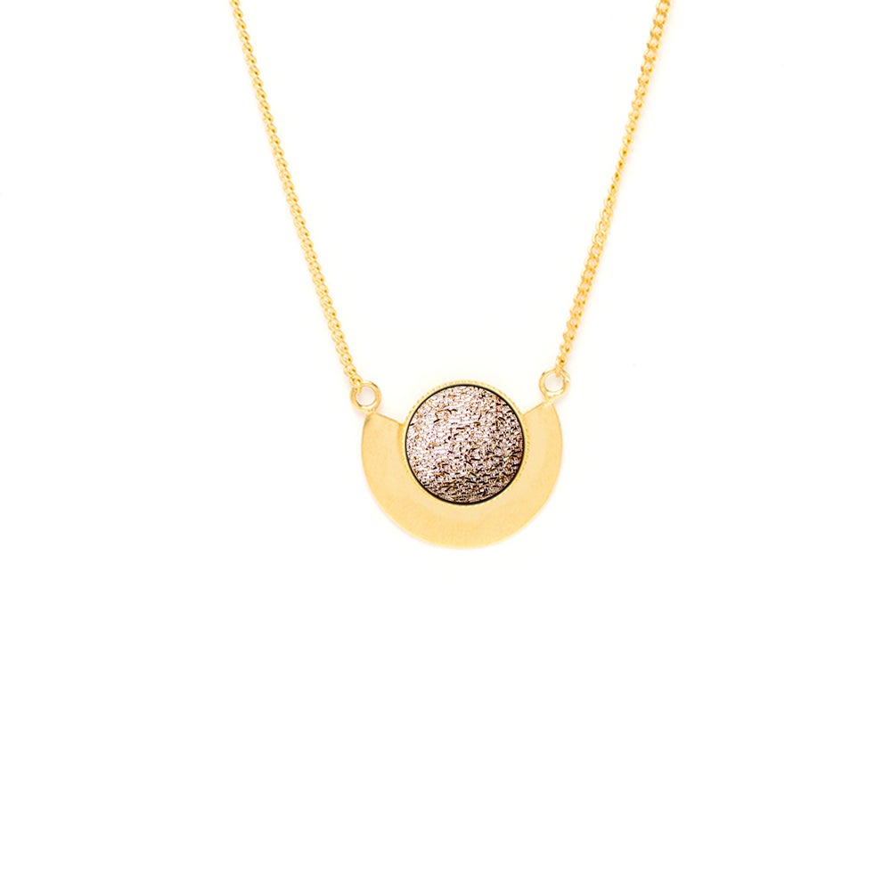 Barbarisme Gold Plated Brass Lamé Luna Necklace