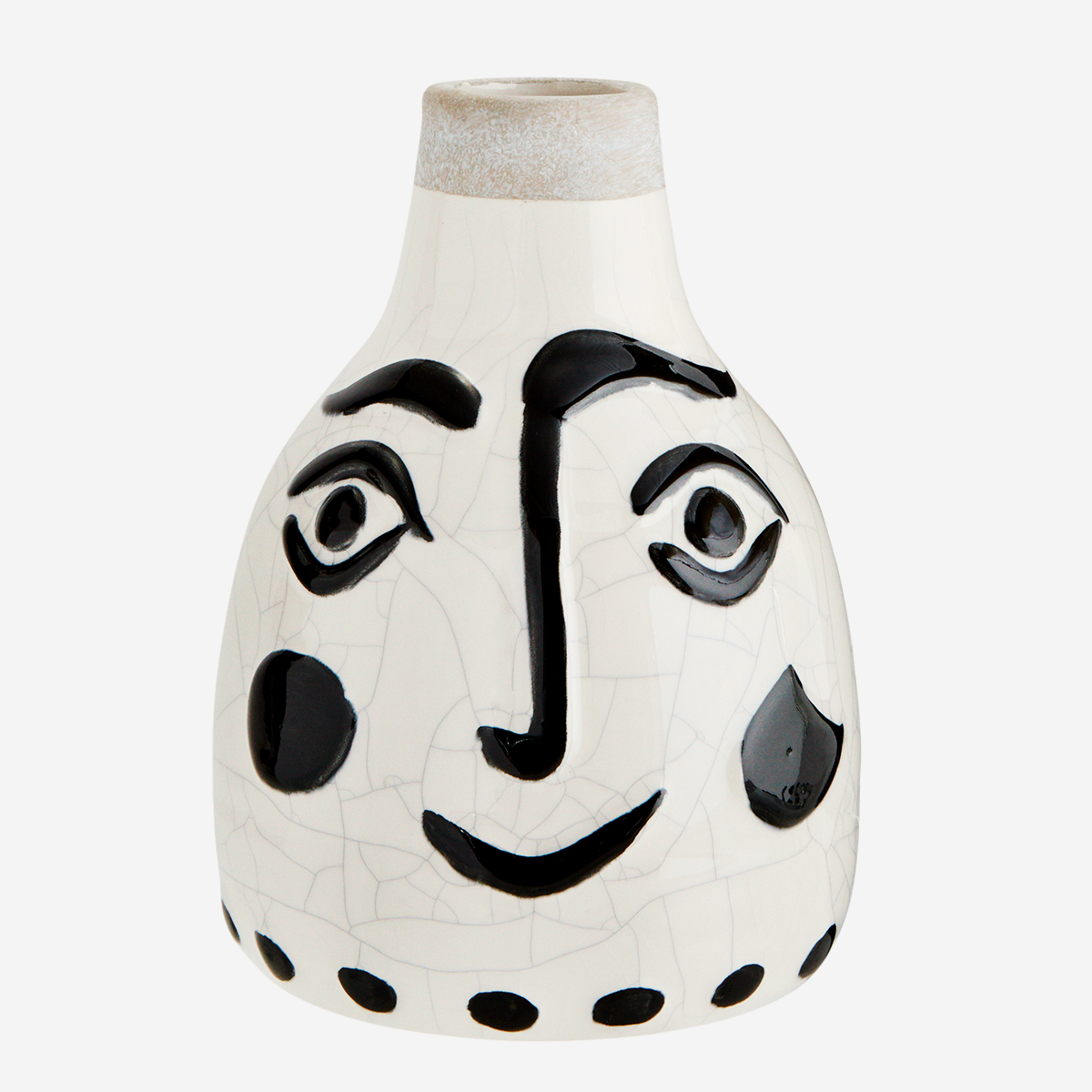 Madam Stoltz Stoneware Vase With Face