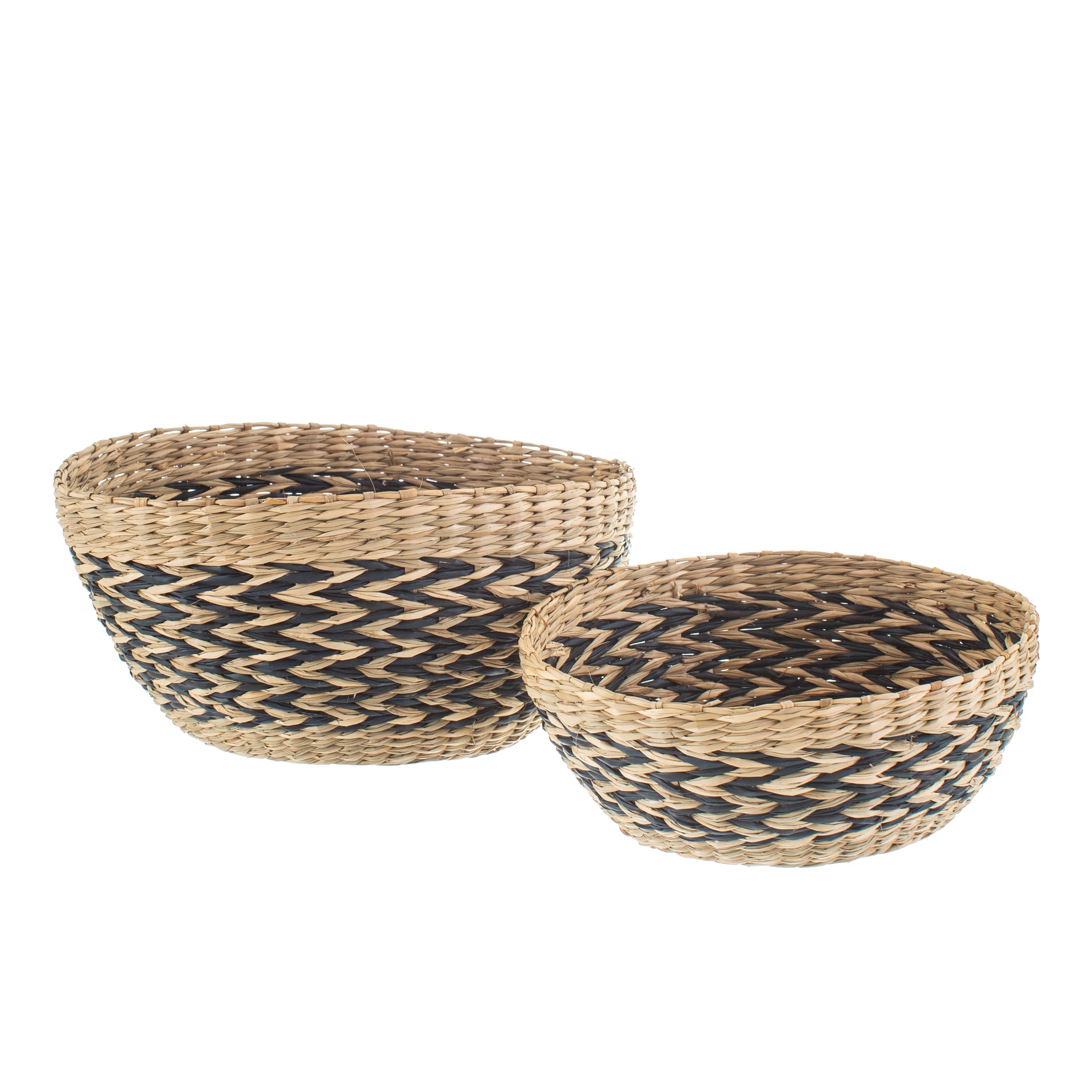 Sass & Belle  Small Black Chevron Seagrass Decorative Bowl