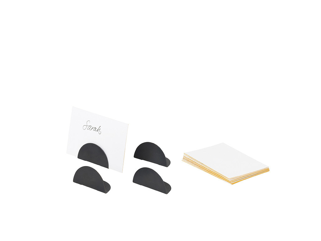 Ferm Living Set of 4 Solid Brass Card Holders