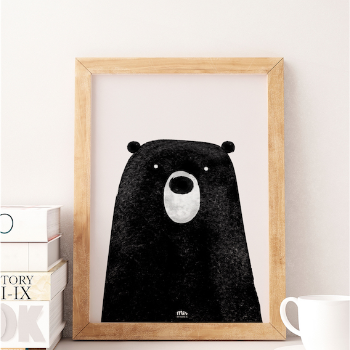 My Name is Mir Cute Bear Wall Print A4 