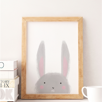 My Name is Mir Little Bunny Wall Print A4 