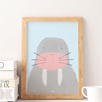 My Name is Mir Walrus Wall Print A4 