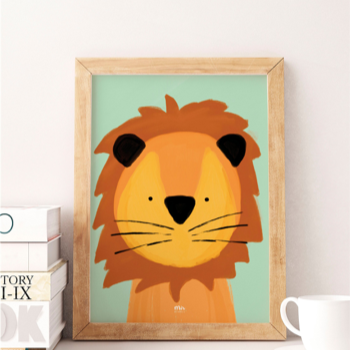 My Name is Mir Sweet Lion Wall Print A4 