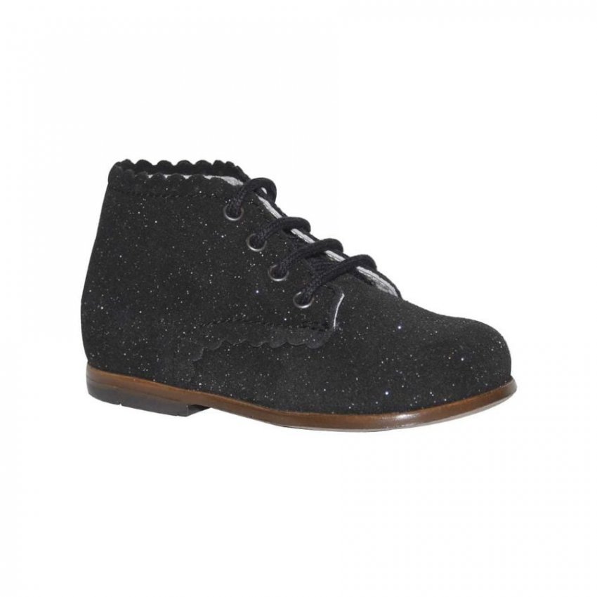 Little Mary Little Black Leather Children Glitter Shoes