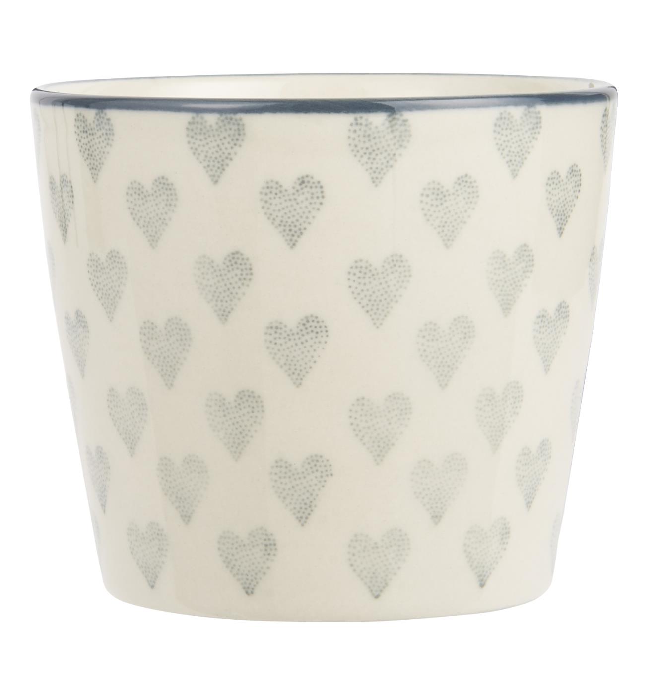 Ib Laursen Small Grey Stoneware Hearts Cup