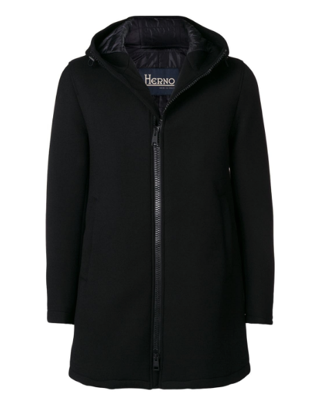 Herno Black Zipped Coat