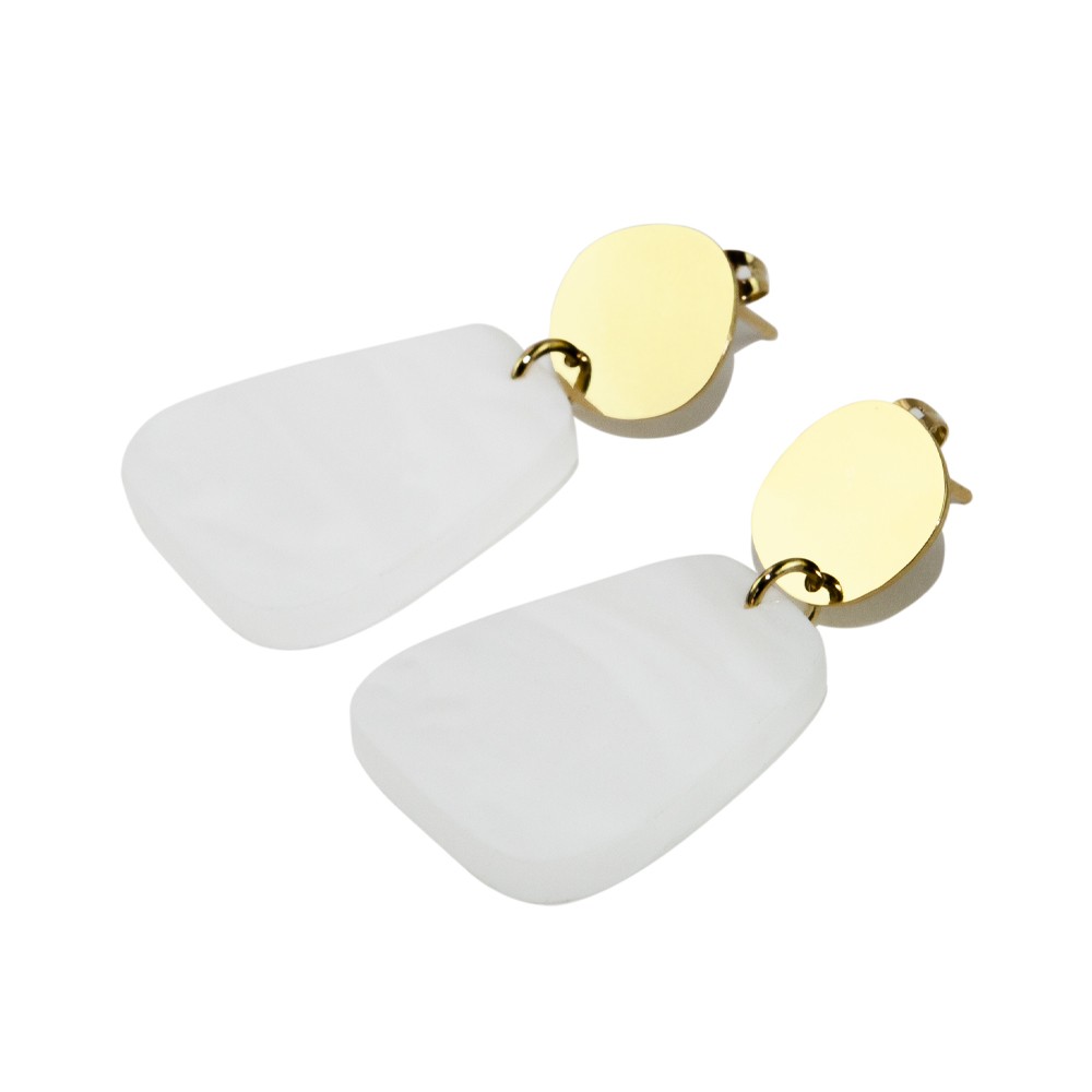 sept cinq White Brass Earrings