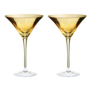 The DRH Collection Artland Set Of 2 Alpine Martini Glasses Gold