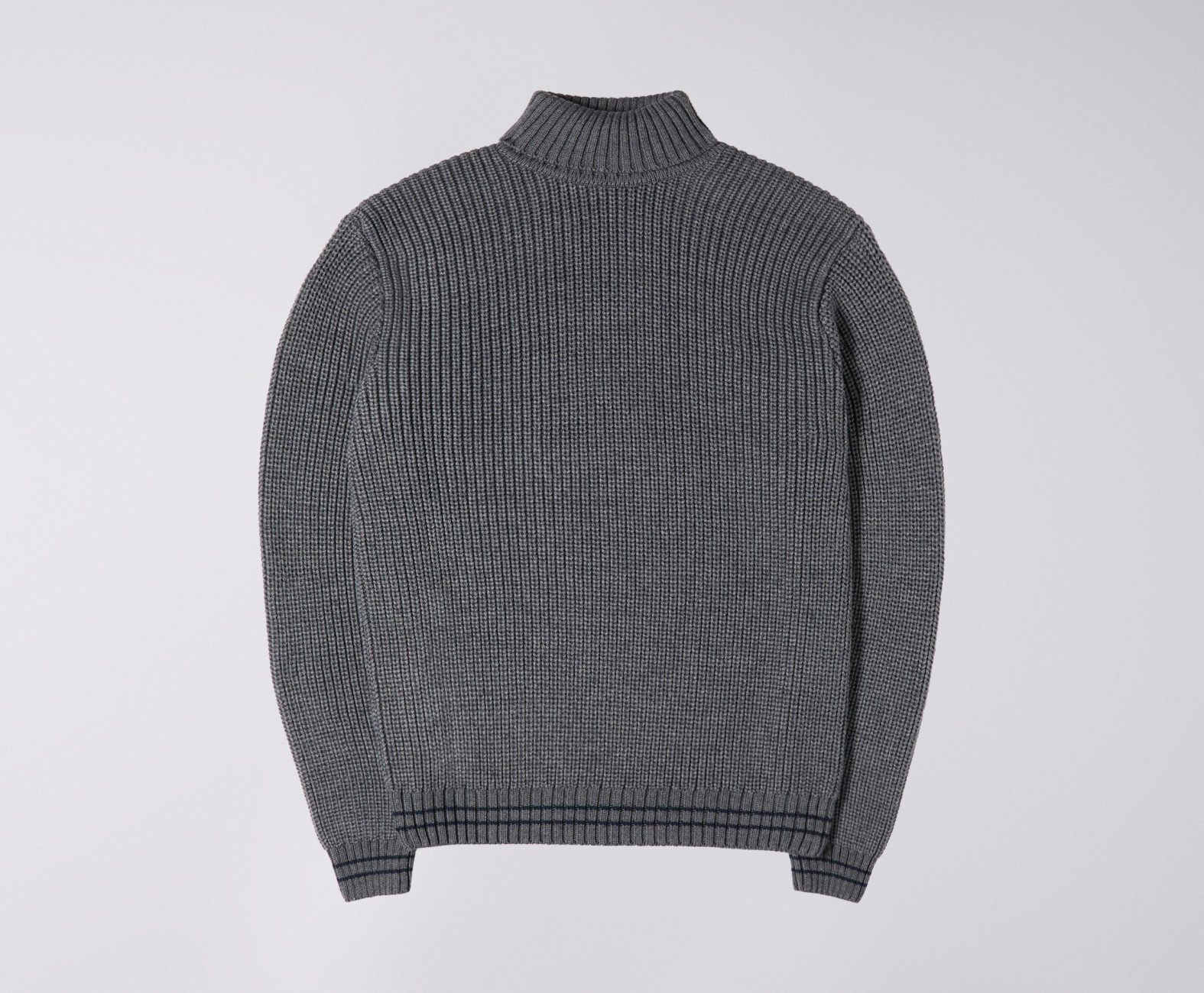 Edwin Grey Heather Wolle and Acrylic Line Rollneck Sweater