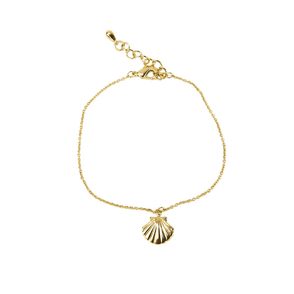 sept cinq Gold Brass Shell Bracelet