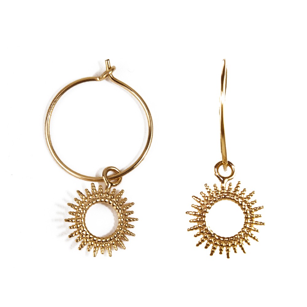 sept cinq Small Brass Gold Earrings