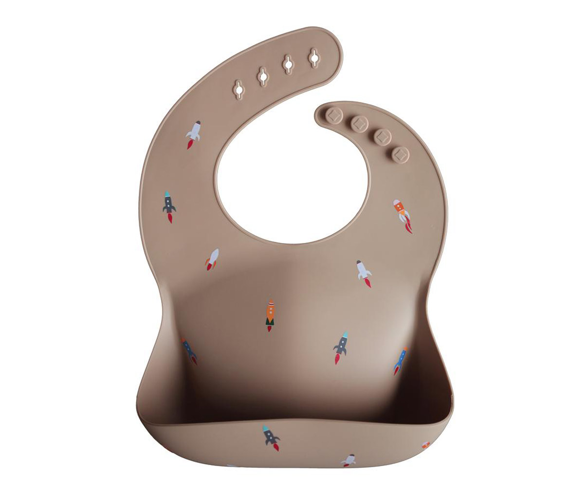 Mushie Silicone Rocket Ship Bib