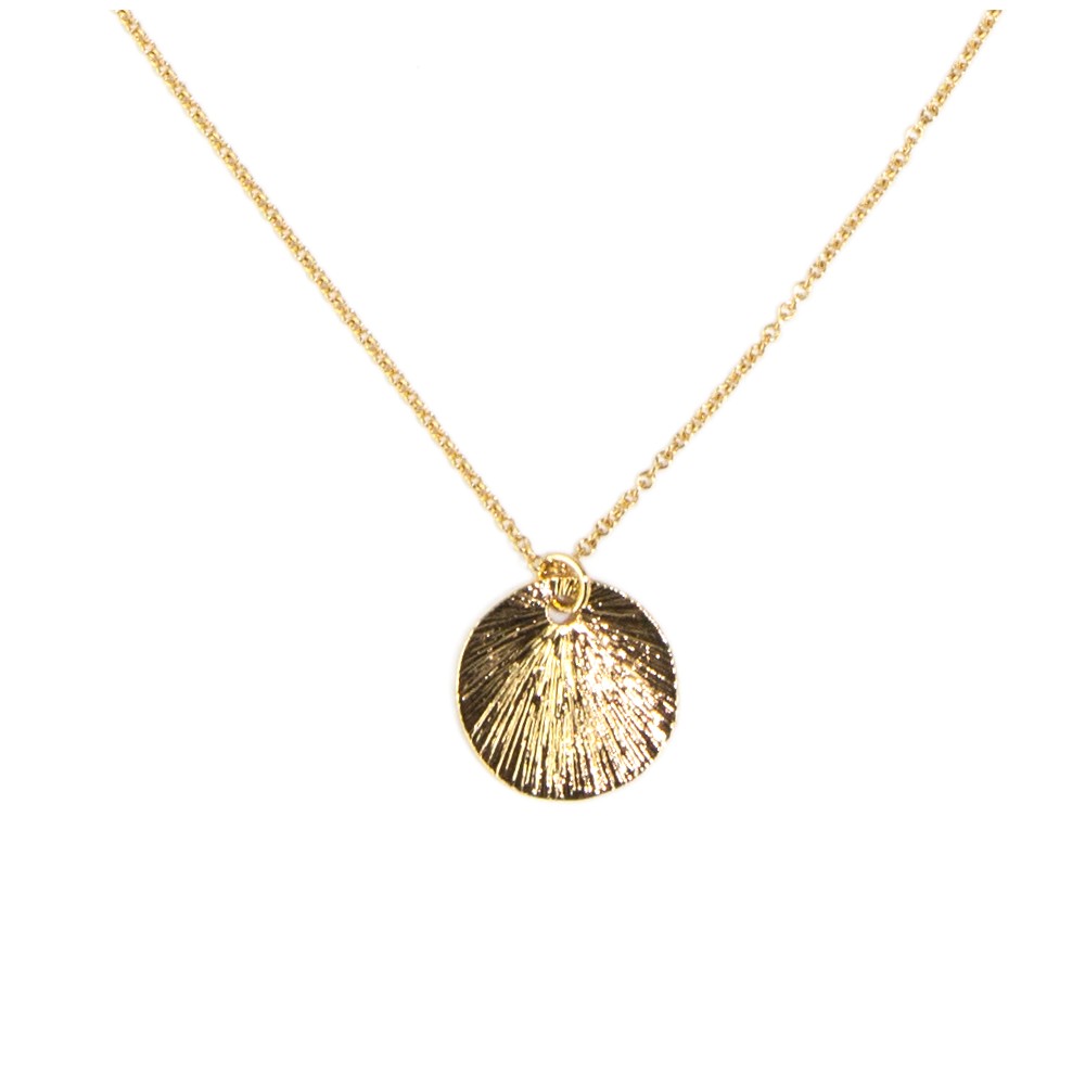 sept cinq Long Brass Gold  Necklace - Abalone