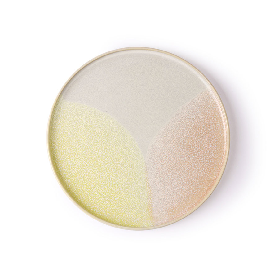 HK Living Pink & Yellow Round Side Plate