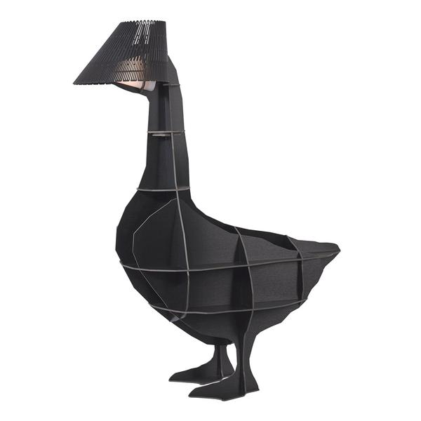 Ibride Junon Illuminated Goose Bedside Table Black