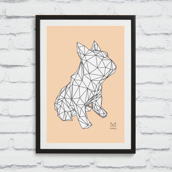 MAROKKA Frank Screen Print White On Peach