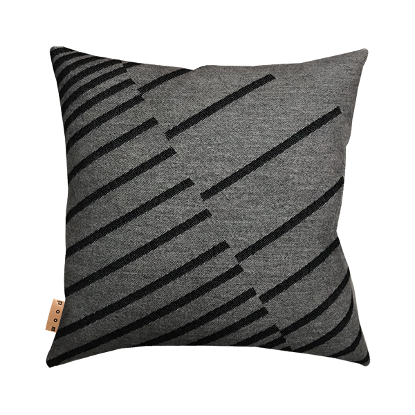 EMMA WOOD Line Cushion Black Grey