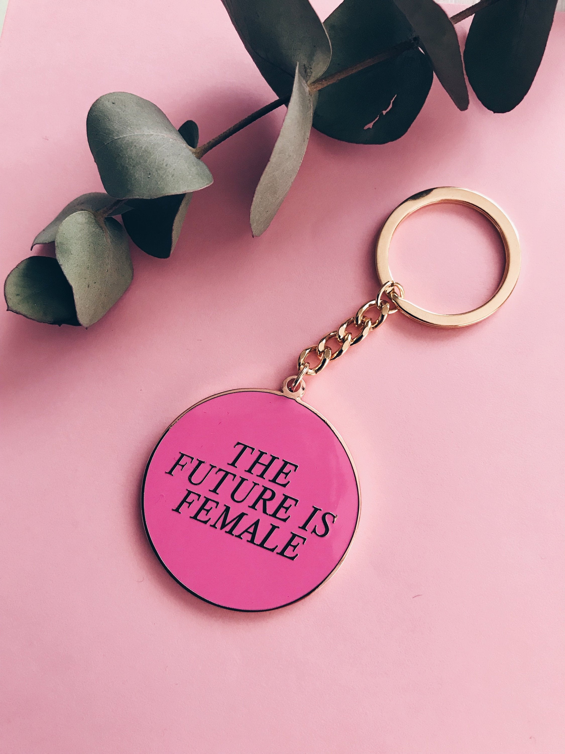 My Name is Mir The Future is Female Keyring Rose Gold