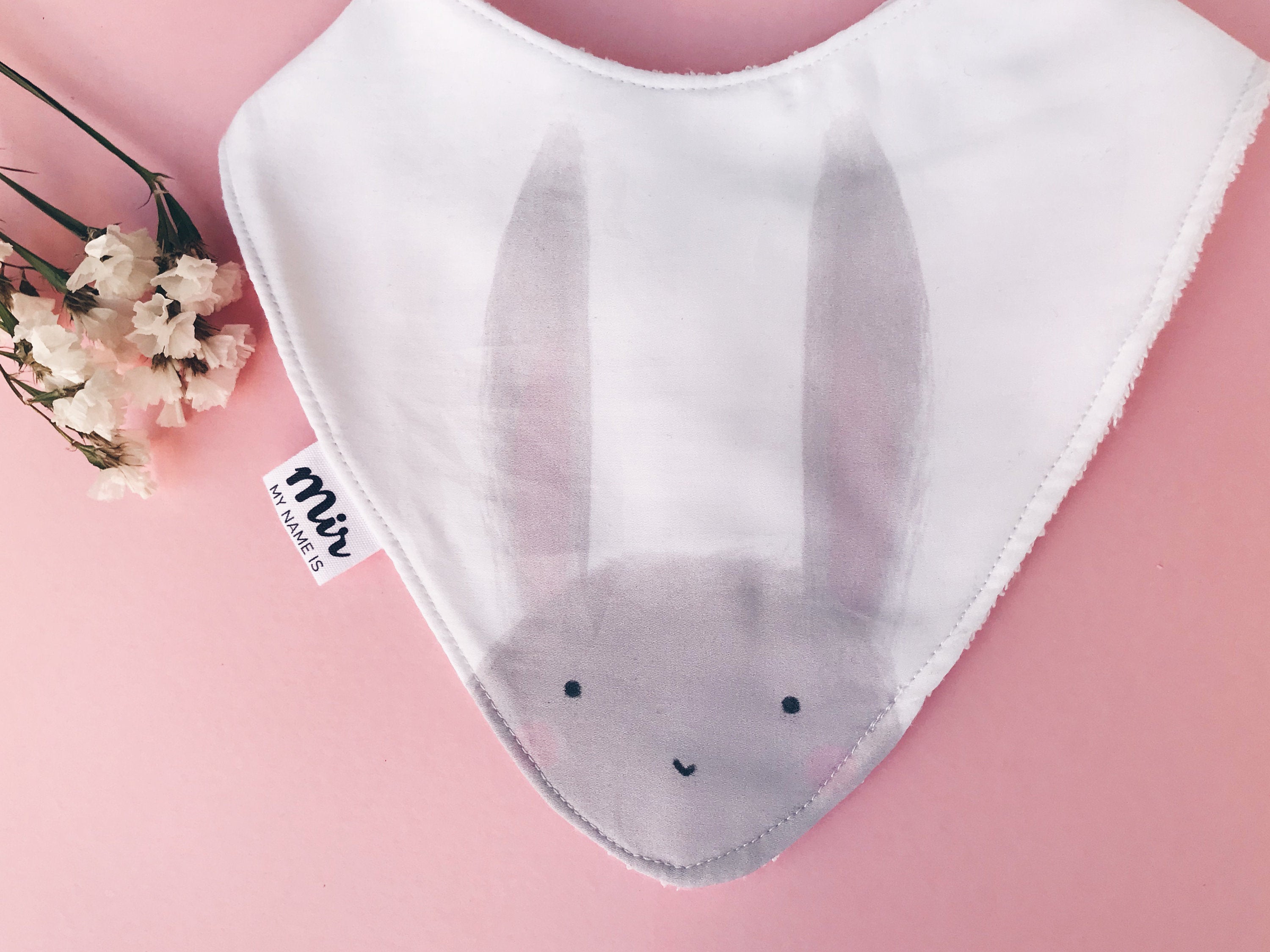 My Name is Mir Little Bunny Baby Bib Bandana